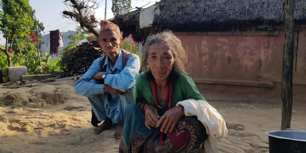 
            Dhan Bahadur and his wife, Dhan Maya, at their home in Bhotekhola/ The Record
