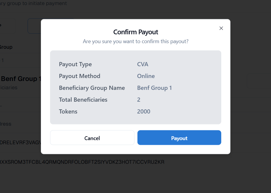 CVA Payout Confirmation – Final Step