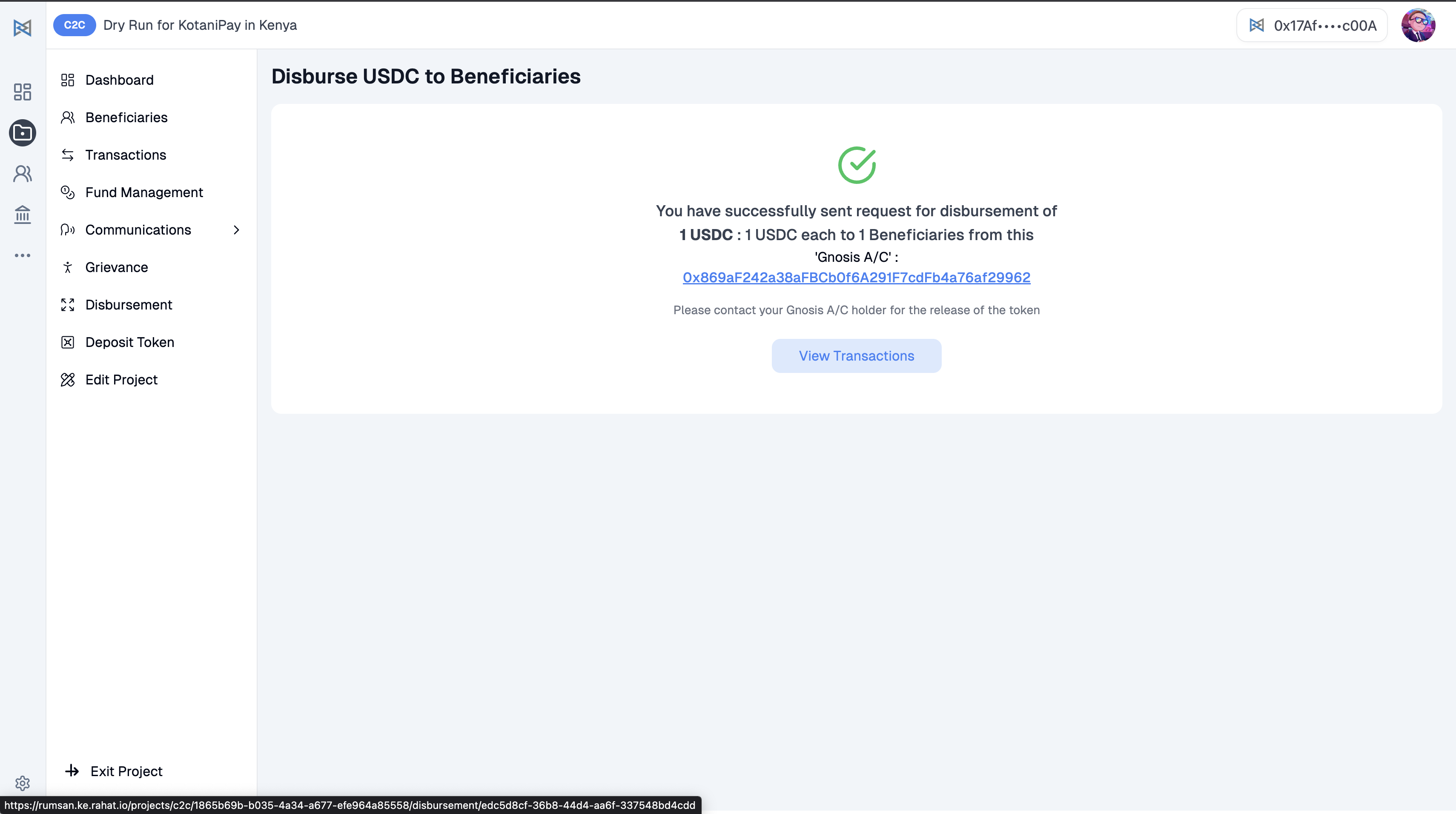 Disbursement Step 2