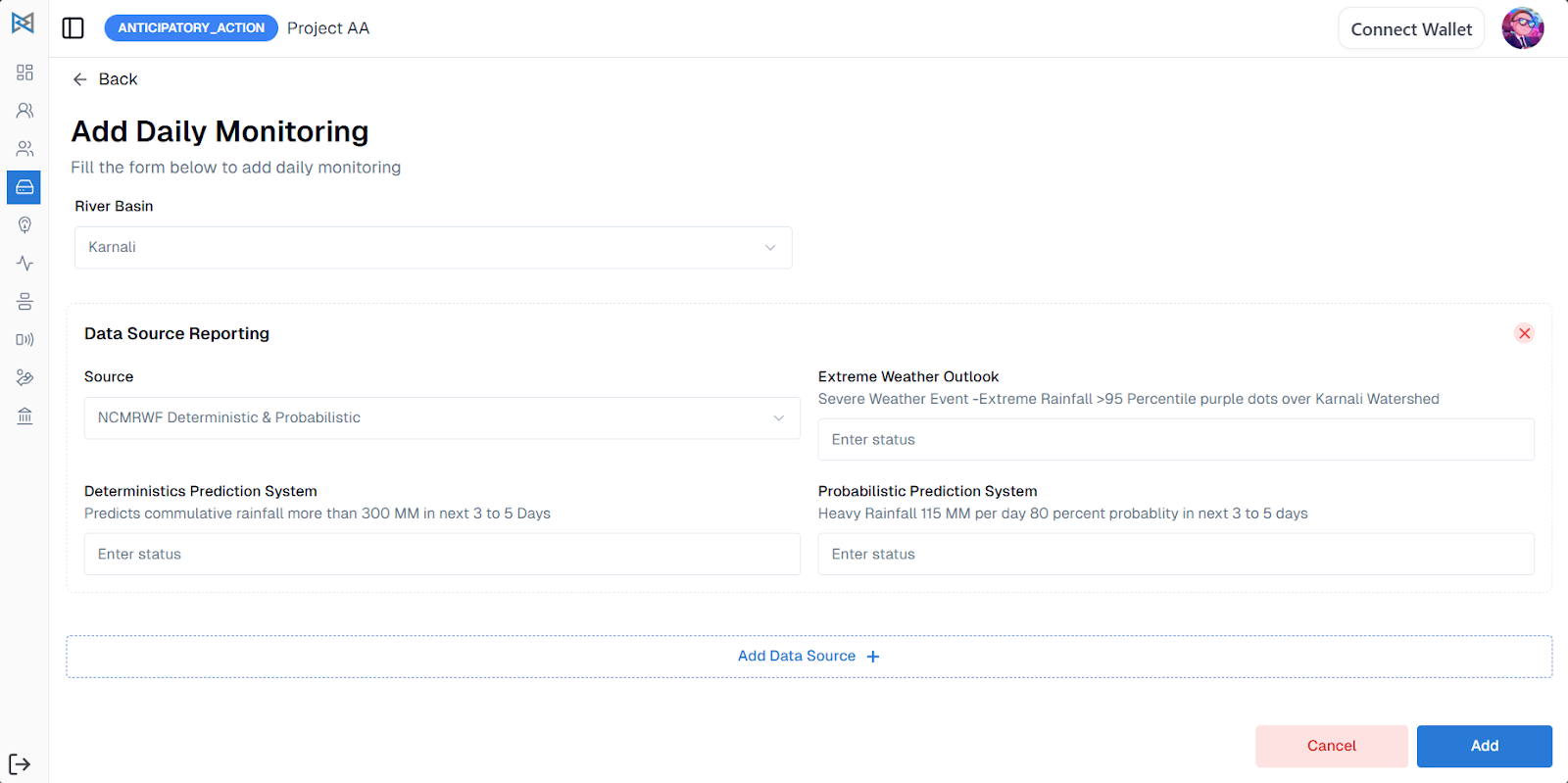 Daily Monitoring - Data Entry Form