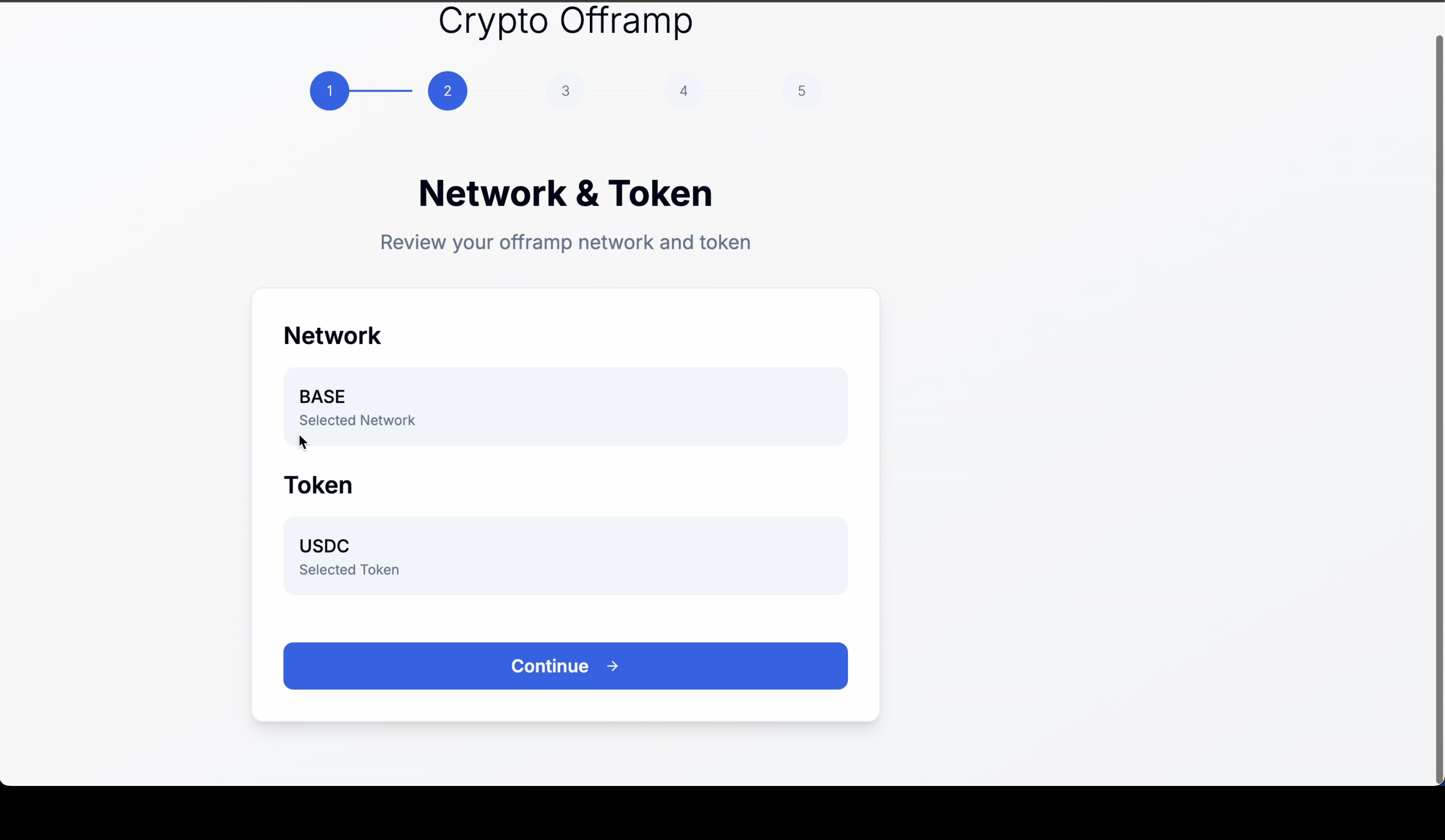Select Network and Token
