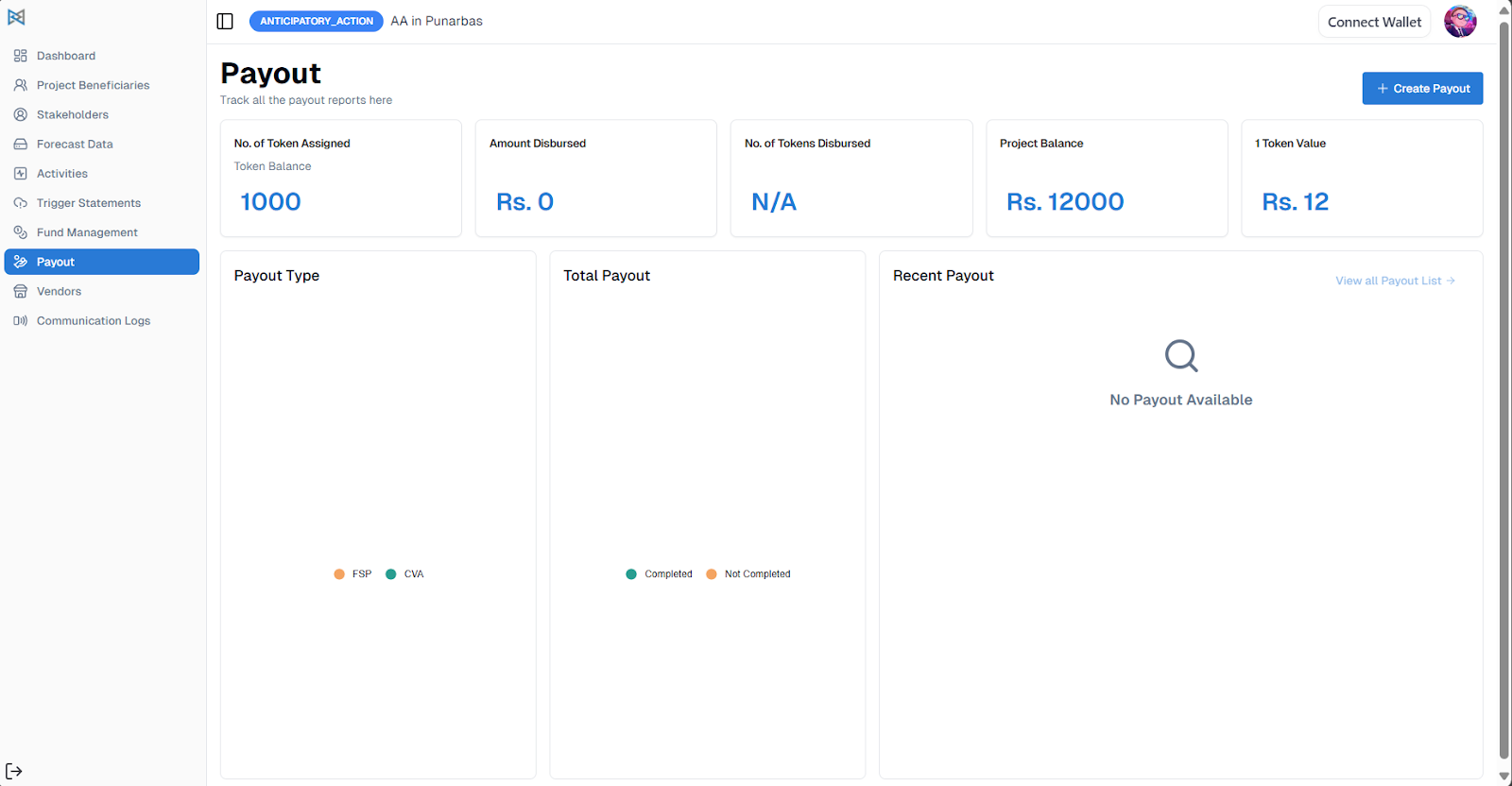 Payout Screen — Initiate Payout