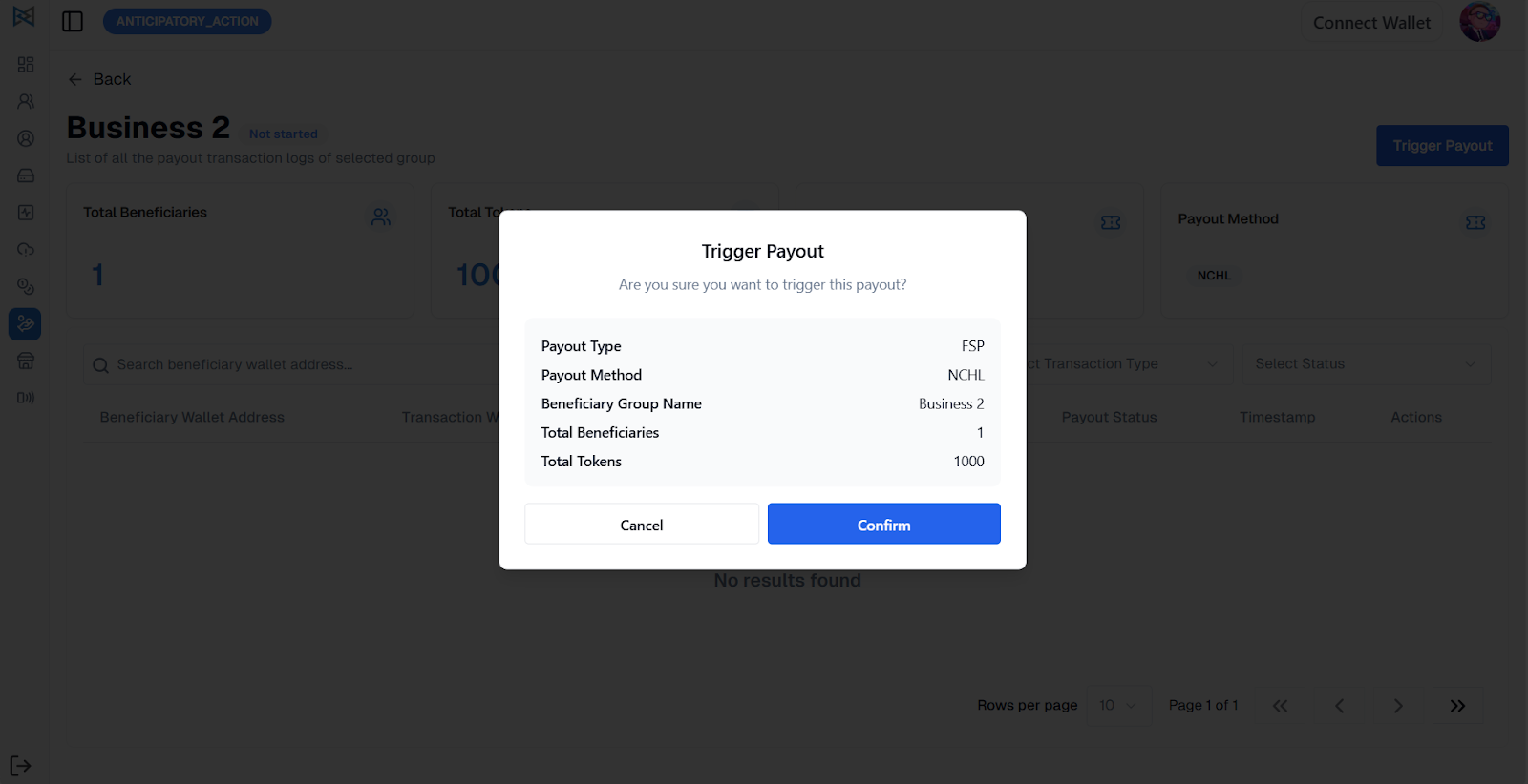 Trigger Payout — Step 2