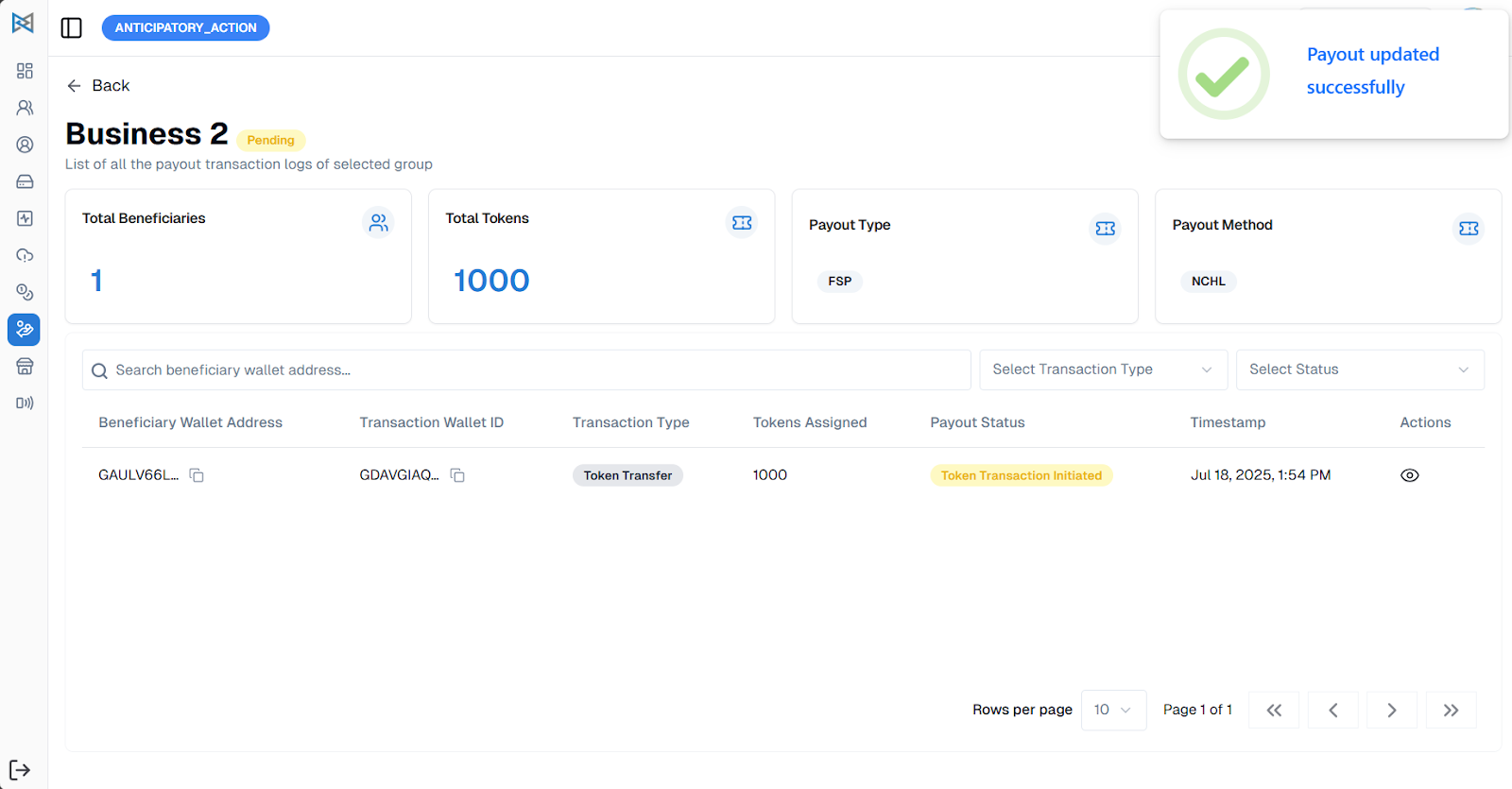 Trigger Payout — Step 3