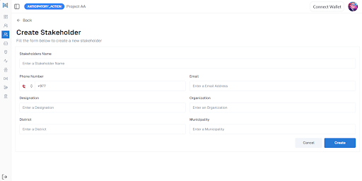 Create Stakeholder Form